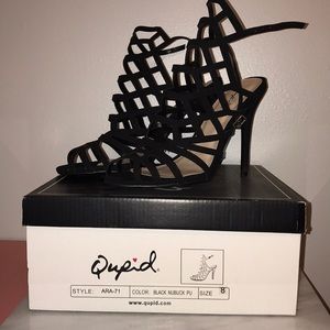 Black Strappy Qupid Heels
